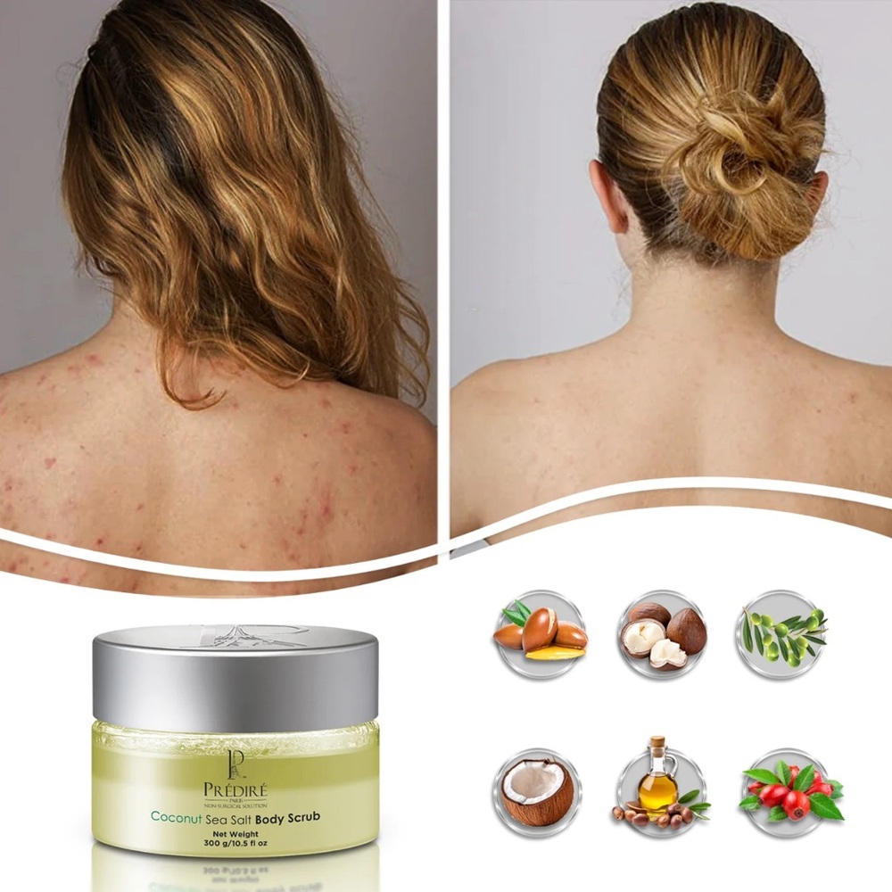 Coconut Sea Salt Exfoliating Body Scrub with Argan Oil & Vitamin E Booster 🥥